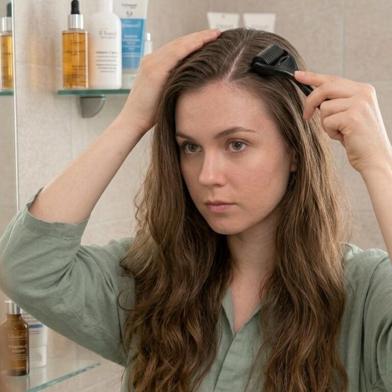 Hair derma roller before and after 