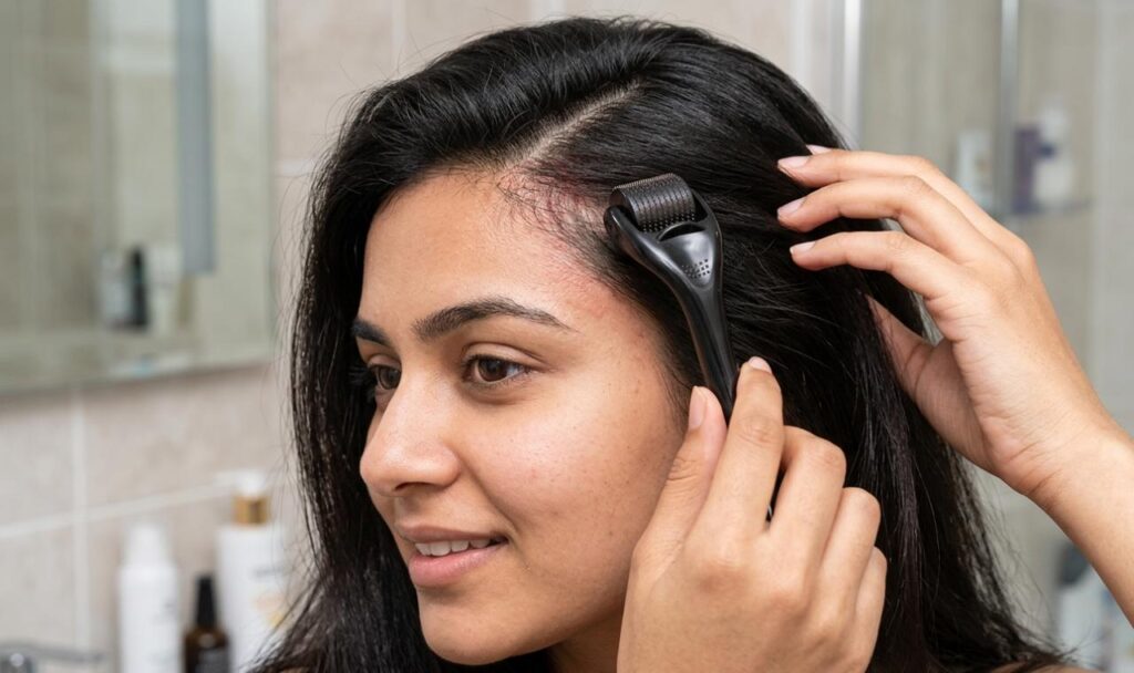 Hair derma roller before and after 