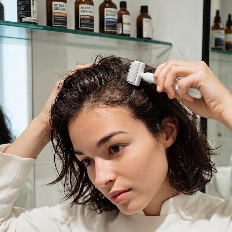 Hair derma roller before and after 