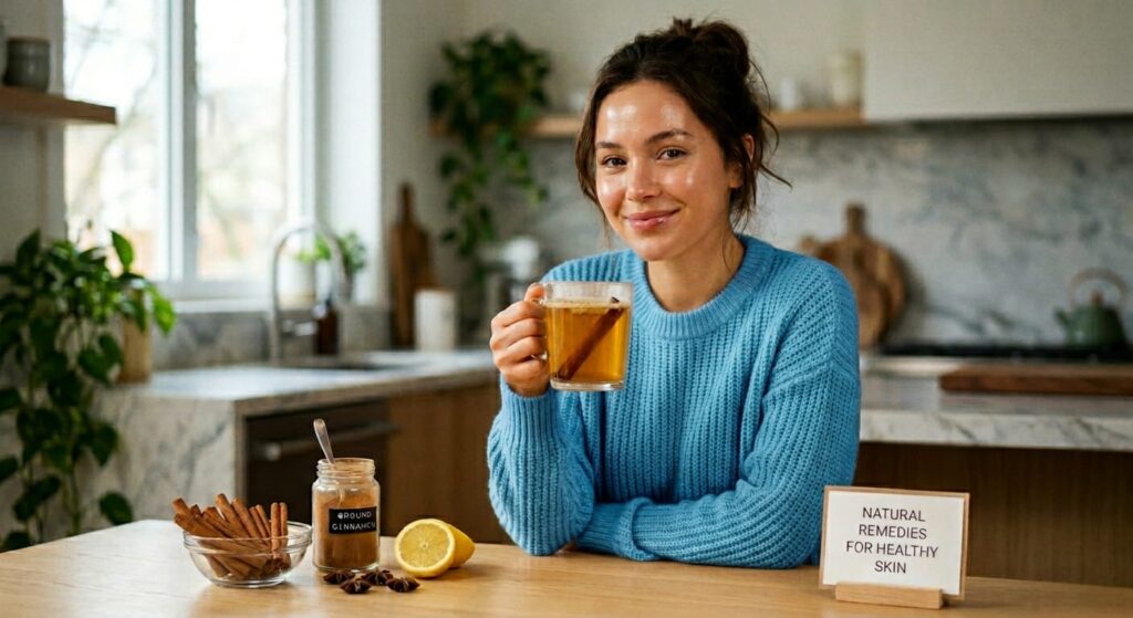 Drinking cinnamon benefits the skin