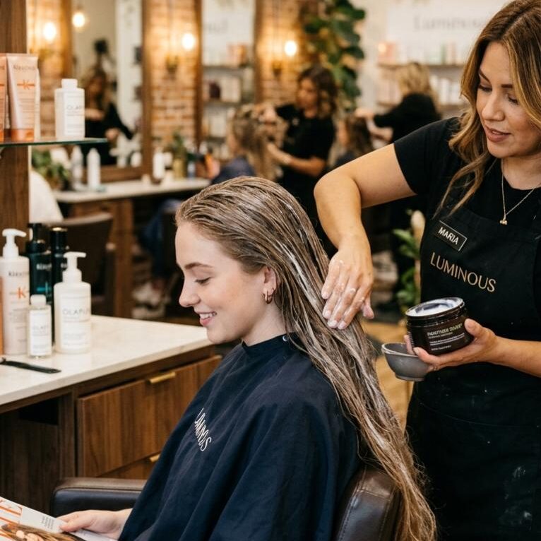 Salon treatment for dry hair