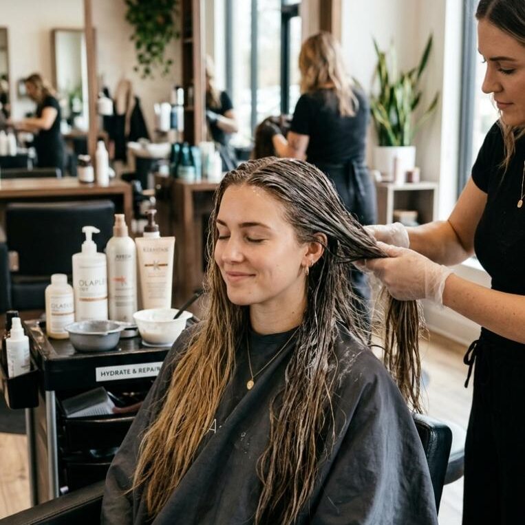 Salon treatment for dry hair