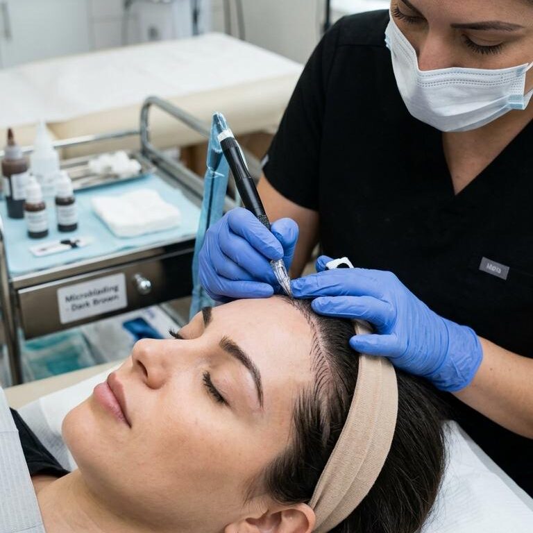 Hairline microblading before and after