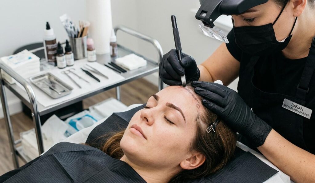Hairline microblading before and after