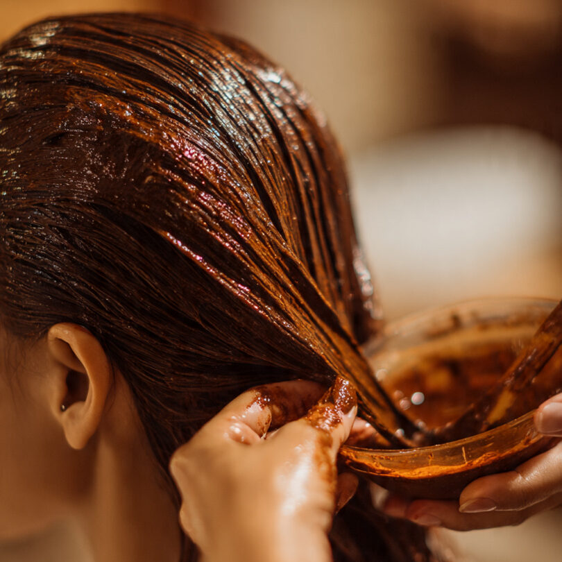 Before and after henna hair dye 