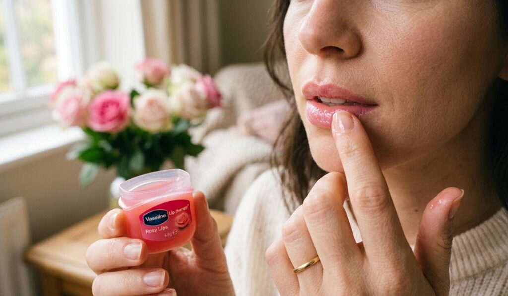Rose lips vaseline