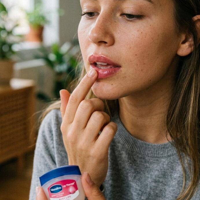 Rose lips vaseline