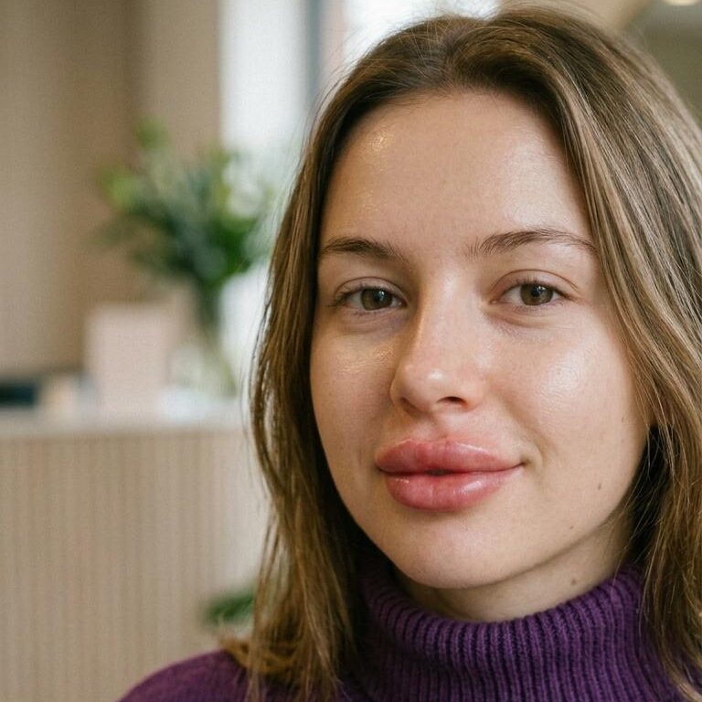 Russian lip filler swelling
