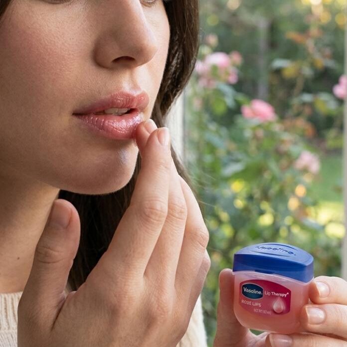 Rose lips vaseline