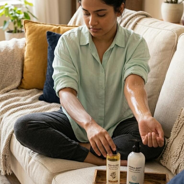 Body oil vs. lotion for dry skin
