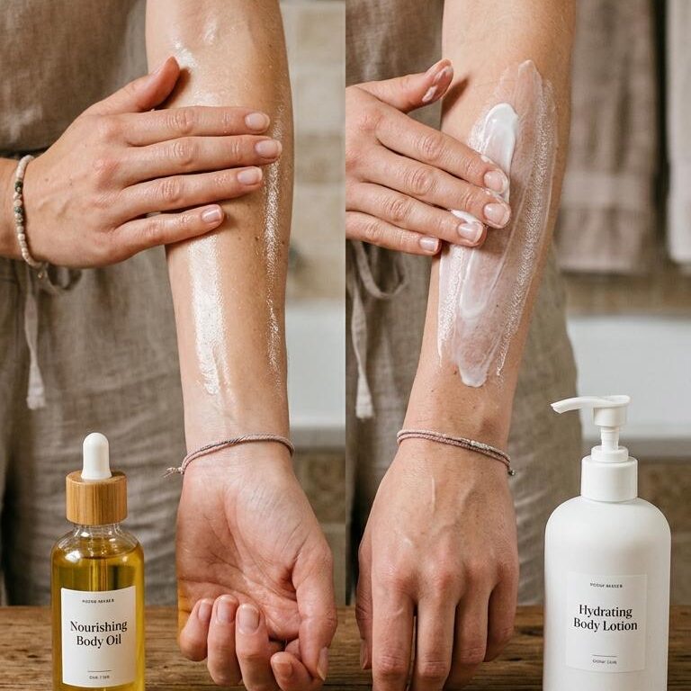 Benefits of body oil vs. lotion