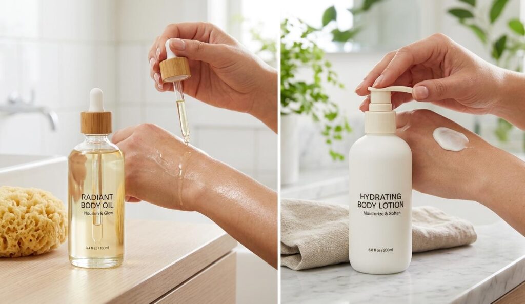 Benefits of body oil vs. lotion