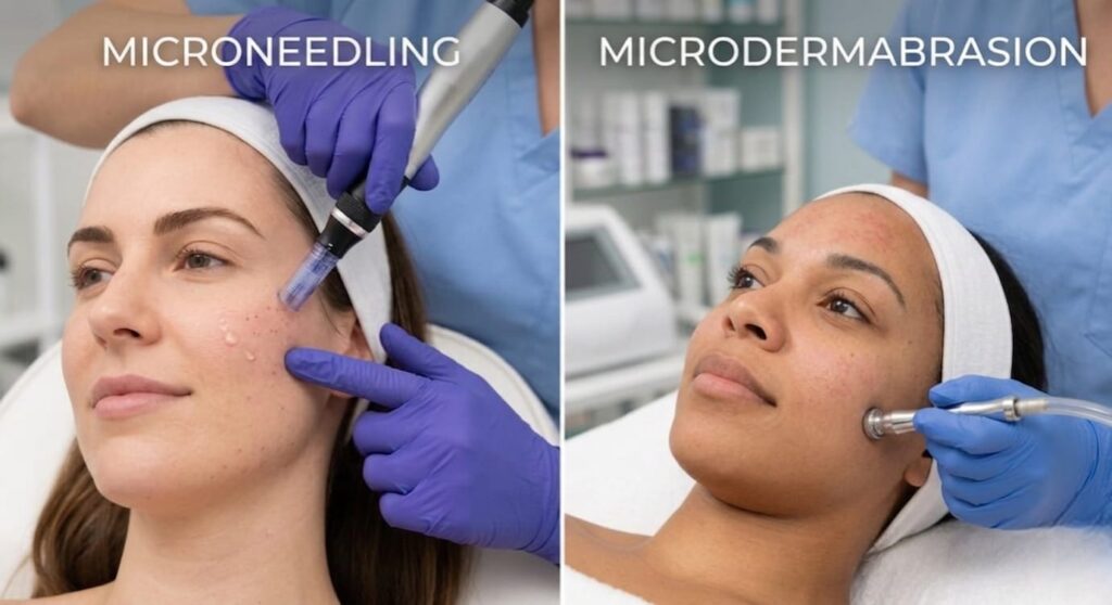 What's the difference between microneedling and microdermabrasion?