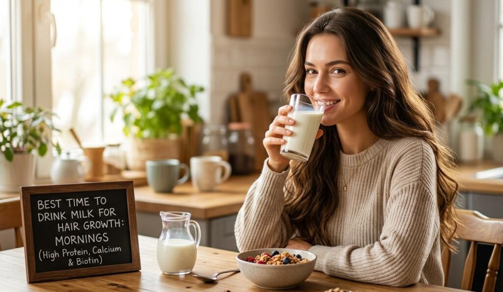 Best time to drink milk for hair growth.