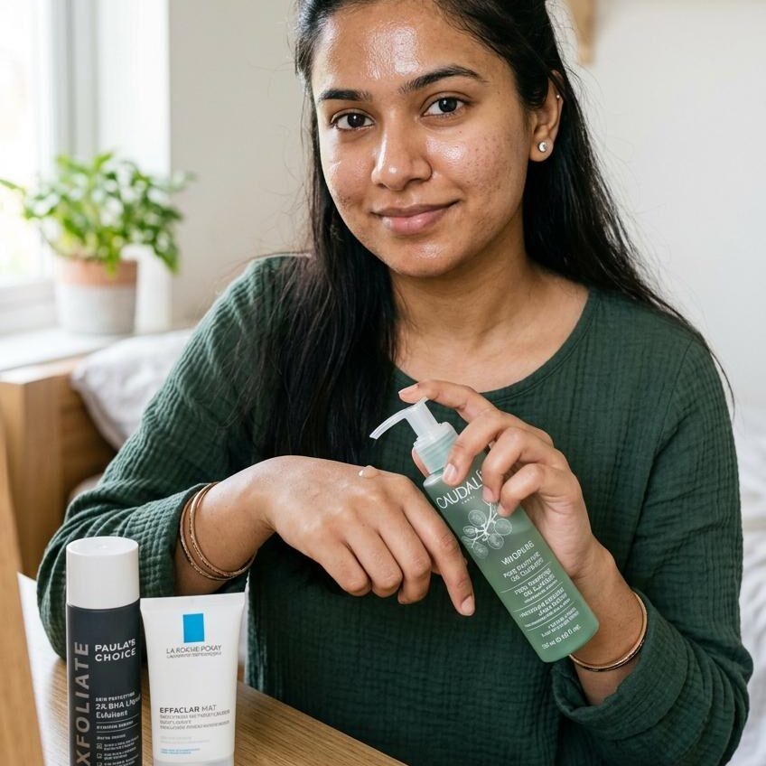 Skin care for oily skin and large pores