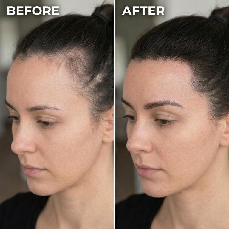 Hairline microblading before and after