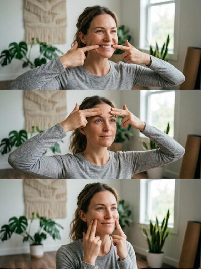 Yoga face before and after